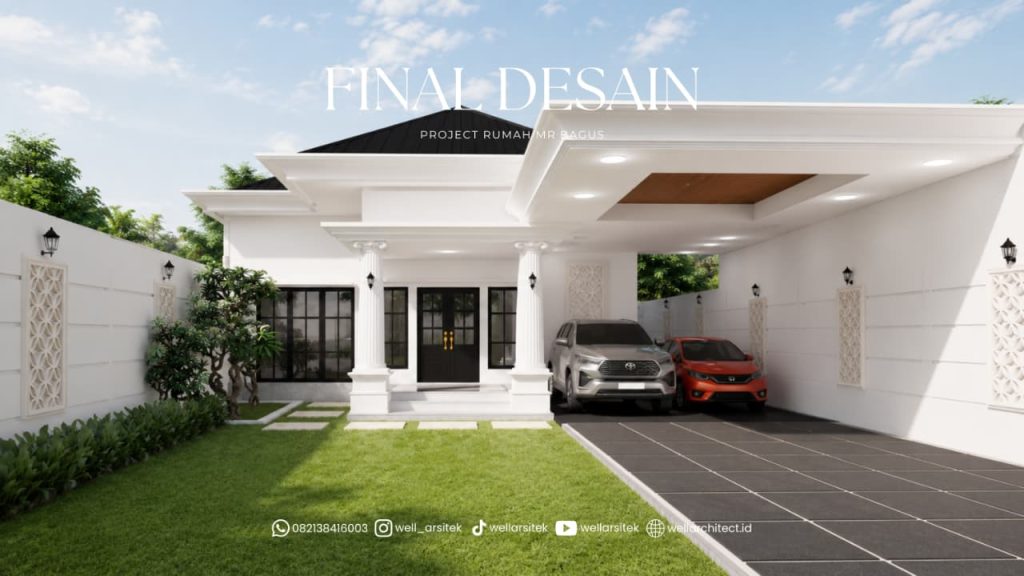 Rumah Classic Modern Tropical Yang Elegan, Bersih, Dan Fungsional Untuk Iklim Tropis 2 Inspirasi Desain Rumah Tropis Modern Klasik 1 Lantai 3