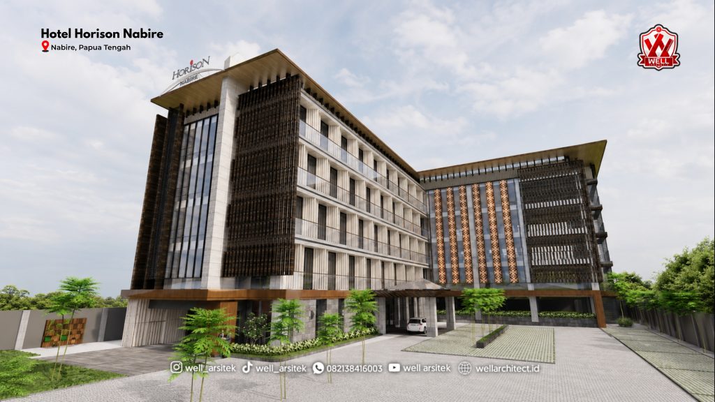 Area Entrance Hotel Horison Carmel Nabire Dengan Desain Hotel Modern