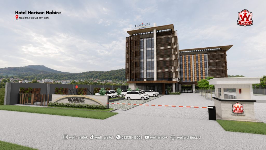 Perspektif Eksterior Hotel Horison Carmel Nabire Karya Well Architect